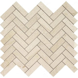 Crema Marfil Marble 1x3 Herringbone Polished Mosaic Tile - TILE & MOSAIC DEPOT