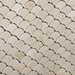 Crema Marfil Marble Fan Shape Design Polished Mosaic Tile - TILE AND MOSAIC DEPOT