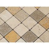 Mixed Travertine 2x2 Tumbled Mosaic Tile - TILE AND MOSAIC DEPOT