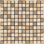 Mixed Travertine 1x1 Tumbled Mosaic Tile - TILE AND MOSAIC DEPOT