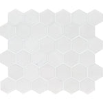 Mont Blanc White Marble 2X2 Hexagon Honed Mosaic Tile - TILE & MOSAIC DEPOT