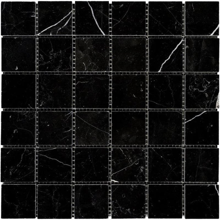 Nero Marquina Marble 2x2 Polished Mosaic Tile - TILE AND MOSAIC DEPOT