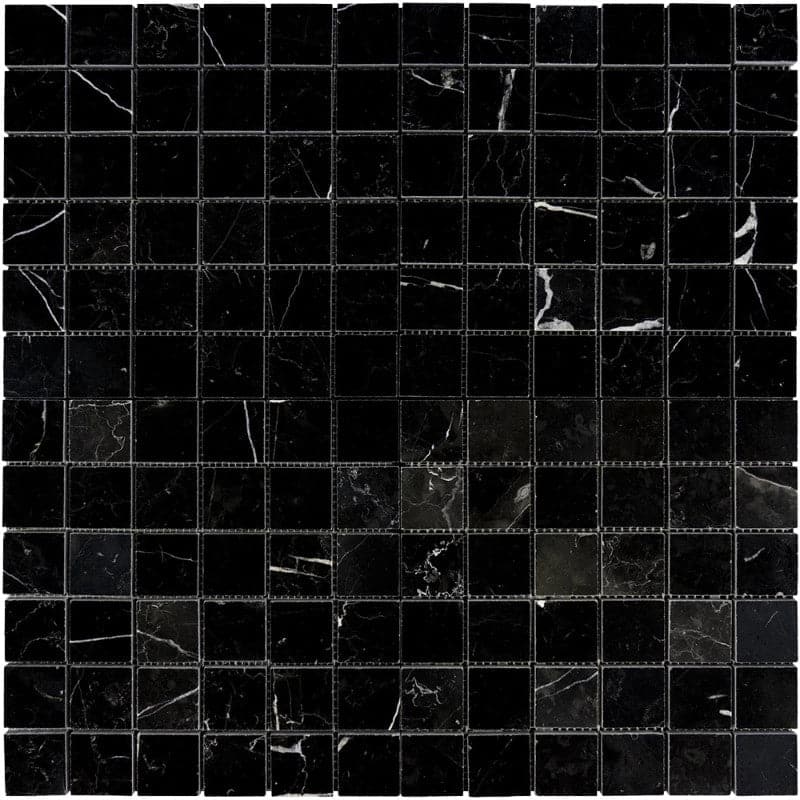 Nero Marquina Marble 2x2 Polished Mosaic Tile - TILE AND MOSAIC DEPOT