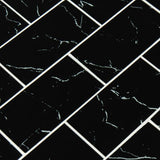 Nero Marquina 3x6 Subway Glass Mosaic Tile - TILE AND MOSAIC DEPOT