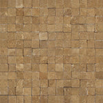 1 x 1 Split-faced Noce Travertine Mosaic Tile.