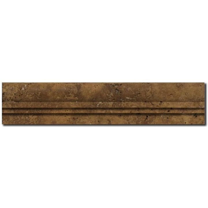Noce Travertine 2 1/2x12 2 Step Ogee Liner - TILE AND MOSAIC DEPOT