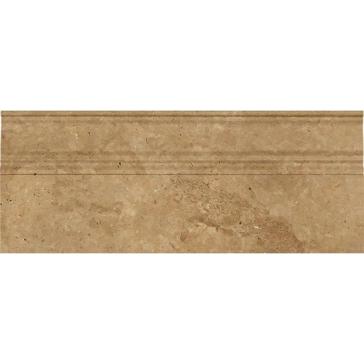 Noce Travertine 5x12 Honed Baseboard Molding - TILE & MOSAIC DEPOT