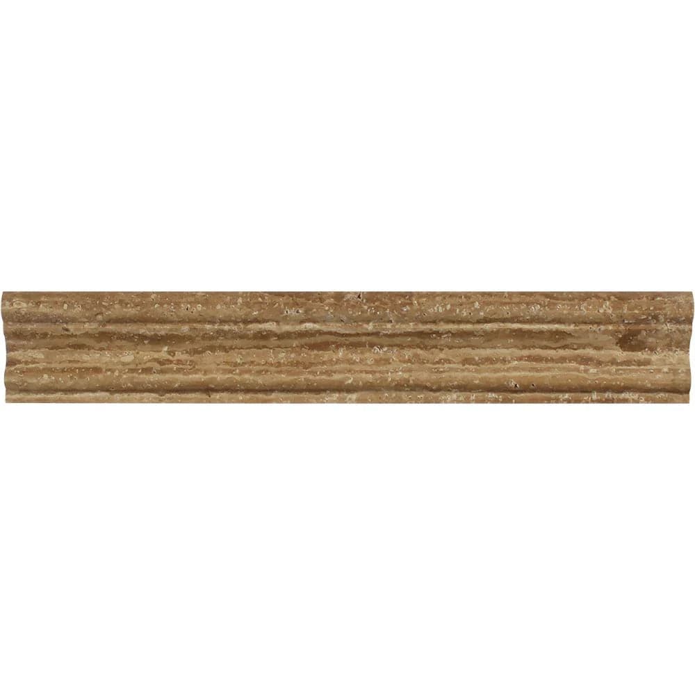 Noce Travertine Vein Cut 2 x 12 Honed Crown Molding - TILE & MOSAIC DEPOT