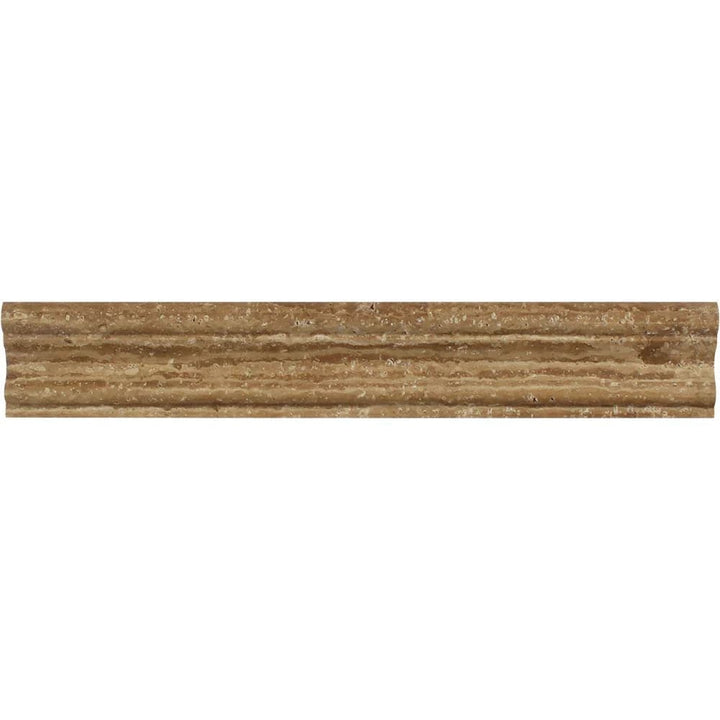 Noce Travertine Vein Cut 2 x 12 Honed Crown Molding - TILE & MOSAIC DEPOT
