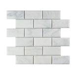 Asian Statuary (Oriental White) Marble 2x4 Deep Beveled Polished Mosaic Tile - TILE AND MOSAIC DEPOT