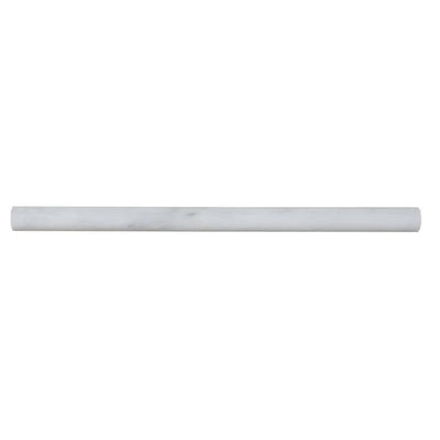 Asian Statuary (Oriental White) Marble 1/2x12 Honed Pencil Liner - TILE & MOSAIC DEPOT