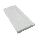 Asian Statuary (Oriental White) Marble 4 3/4x12 Polished Baseboard Molding - TILE & MOSAIC DEPOT