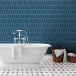 Indigo Blue Ivy Picket Glazed Porcelain Mosaic Tile - TILE & MOSAIC DEPOT