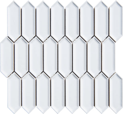 Snow White Ivy Picket Glazed Porcelain Mosaic Tile - TILE & MOSAIC DEPOT