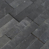 Black Slate 6x24 Stacked Stone Ledger Panel - TILE & MOSAIC DEPOT