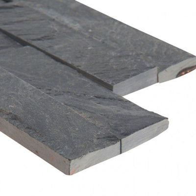 Black Slate 6x24 Stacked Stone Ledger Panel - TILE & MOSAIC DEPOT