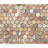 Scabos Travertine 2x2 Hexagon Tumbled Mosaic Tile - TILE & MOSAIC DEPOT