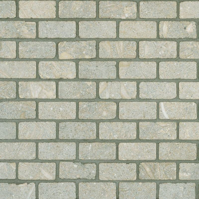 Seagrass Limestone 1x2 Tumbled Mosaic Tile - TILE AND MOSAIC DEPOT