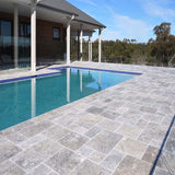 Silver Travertine 6x6 3cm Paver Tumbled - TILE AND MOSAIC DEPOT