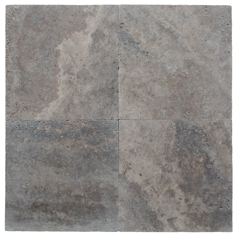 Silver Travertine 18x18 Tumbled Tile - TILE AND MOSAIC DEPOT
