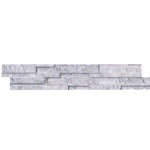 Statuario Marble 3D 6x24 Stacked Stone Ledger Panel - TILE & MOSAIC DEPOT