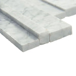 Statuario Marble 3D 6x18 Stacked Stone Ledger Corner - TILE AND MOSAIC DEPOT