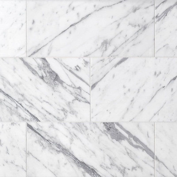 Statuario Marble 12x24 Honed Tile - TILE AND MOSAIC DEPOT