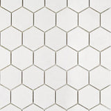 Thassos White Marble 2x2 Hexagon Honed Mosaic Tile - TILE AND MOSAIC DEPOT
