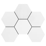 4x4 Thassos White Hexagon Polished Mosaic Tile.