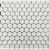 Thassos White Marble 1x1 Hexagon Polished Mosaic Tile - TILE AND MOSAIC DEPOT