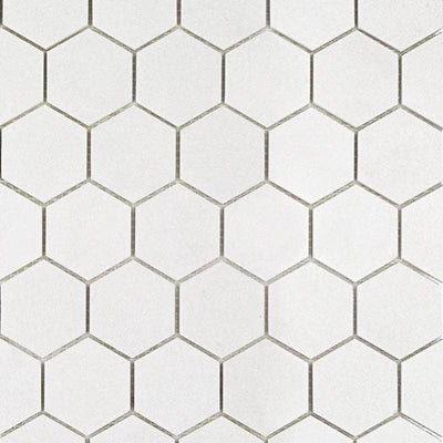 Thassos White Marble 3x3 Hexagon Polished Mosaic Tile - TILE AND MOSAIC DEPOT