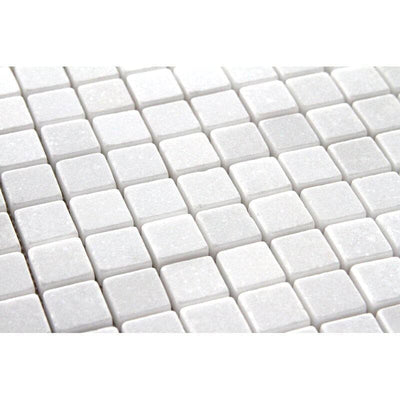 Thassos White Marble 5/8x5/8 Polished Mosaic Tile - TILE & MOSAIC DEPOT