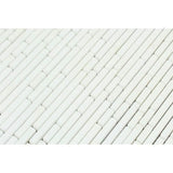 Thassos White Marble Honed Bamboo Sticks Design Mosaic Tile - TILE AND MOSAIC DEPOT