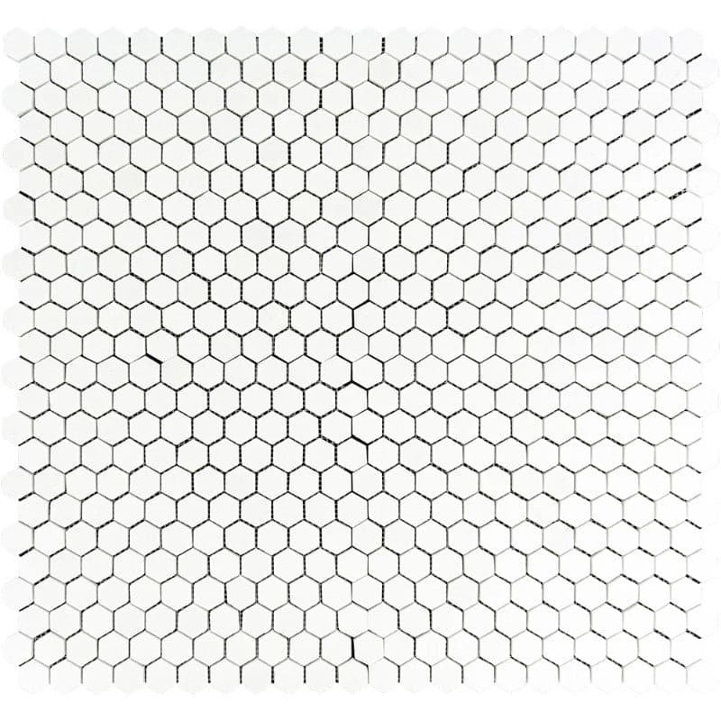 Thassos White Marble 1x1 Hexagon Honed Mosaic Tile - TILE AND MOSAIC DEPOT