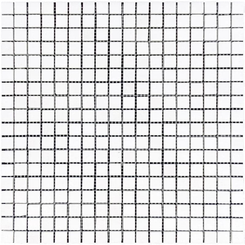 Thassos White Marble 1x1 Honed Mosaic Tile - TILE AND MOSAIC DEPOT