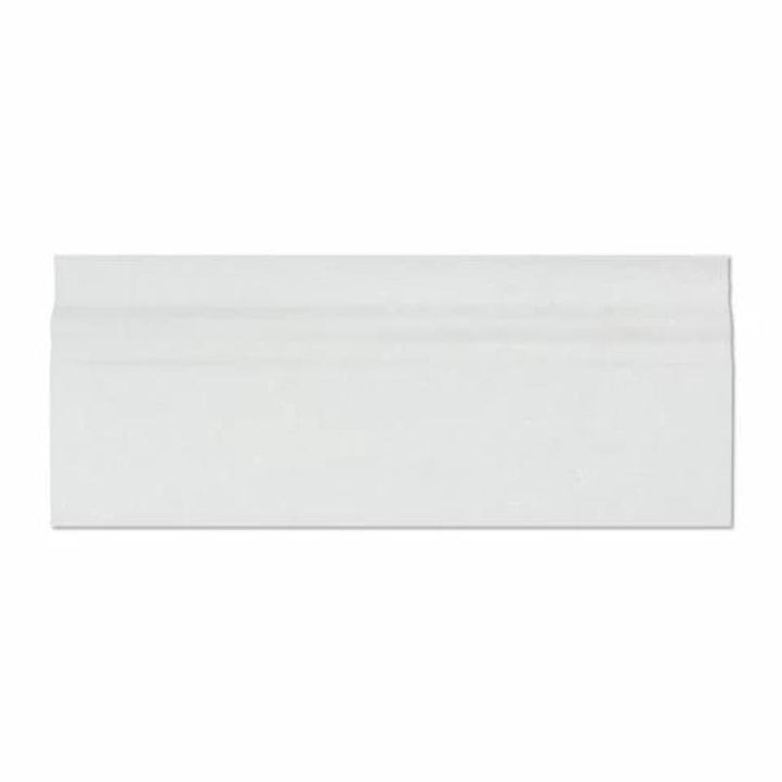 Thassos White Marble 4 3/4x12 Polished Baseboard Molding - TILE & MOSAIC DEPOT