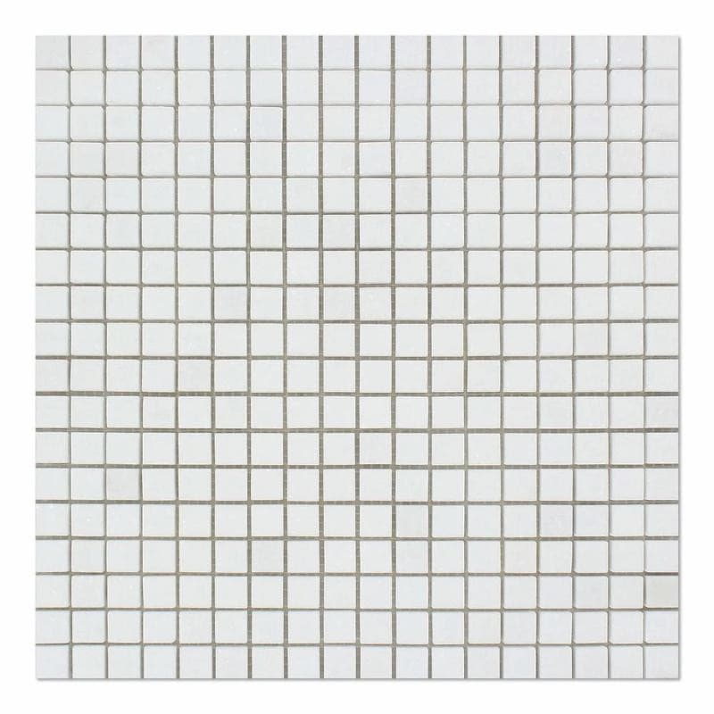 Thassos White Marble 5/8x5/8 Honed Mosaic Tile - TILE & MOSAIC DEPOT