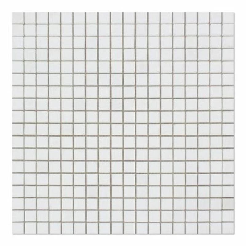 Thassos White Marble 5/8x5/8 Polished Mosaic Tile - TILE & MOSAIC DEPOT
