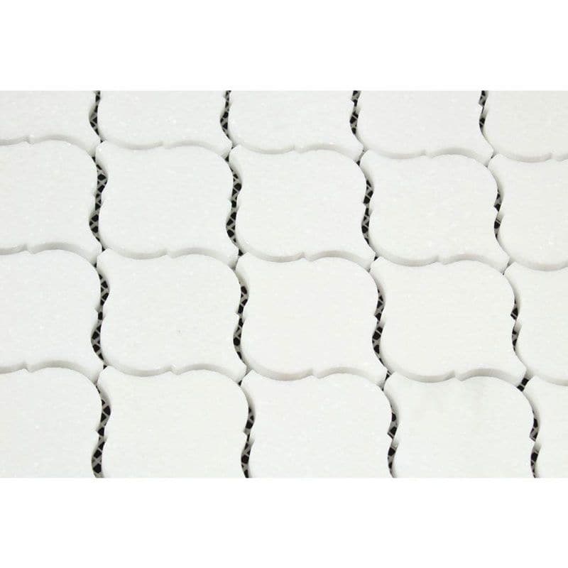 Thassos White Marble Lantern (Arabesque) Honed Mosaic Tile - TILE AND MOSAIC DEPOT
