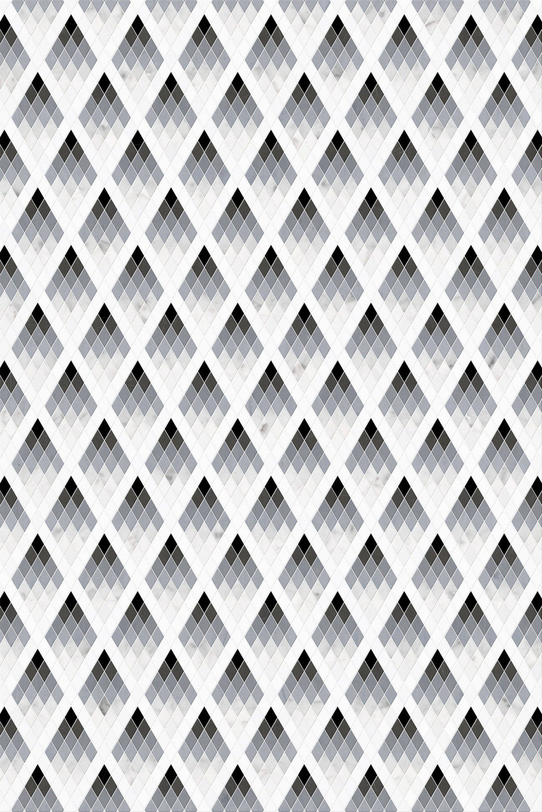 Thassos White Nero Marquina Bardiglio Marble Triangle Polished Mosaic Tile - TILE & MOSAIC DEPOT