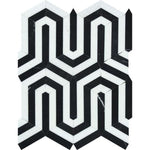 Thassos White and Black Marble Berlinetta Honed Mosaic Tile - TILE AND MOSAIC DEPOT