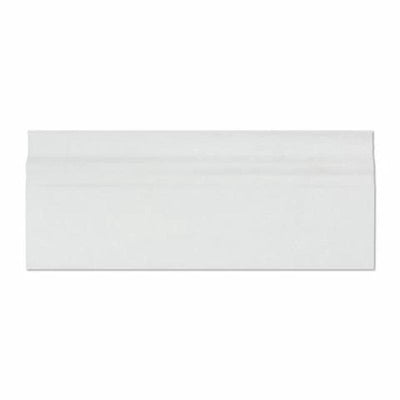 Thassos White Marble 4 3/4x12 Honed Baseboard Molding - TILE & MOSAIC DEPOT