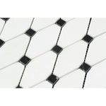 Thassos White Marble Octave with Black Dots Honed Mosaic Tile - TILE AND MOSAIC DEPOT