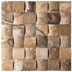 Antico Onyx Travertine 2x2 Round-Faced (Arched/Wavy) Mosaic Tile - TILE & MOSAIC DEPOT