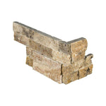 Scabos Travertine 6x18 Split Face Stacked Stone Ledger Corner - TILE AND MOSAIC DEPOT