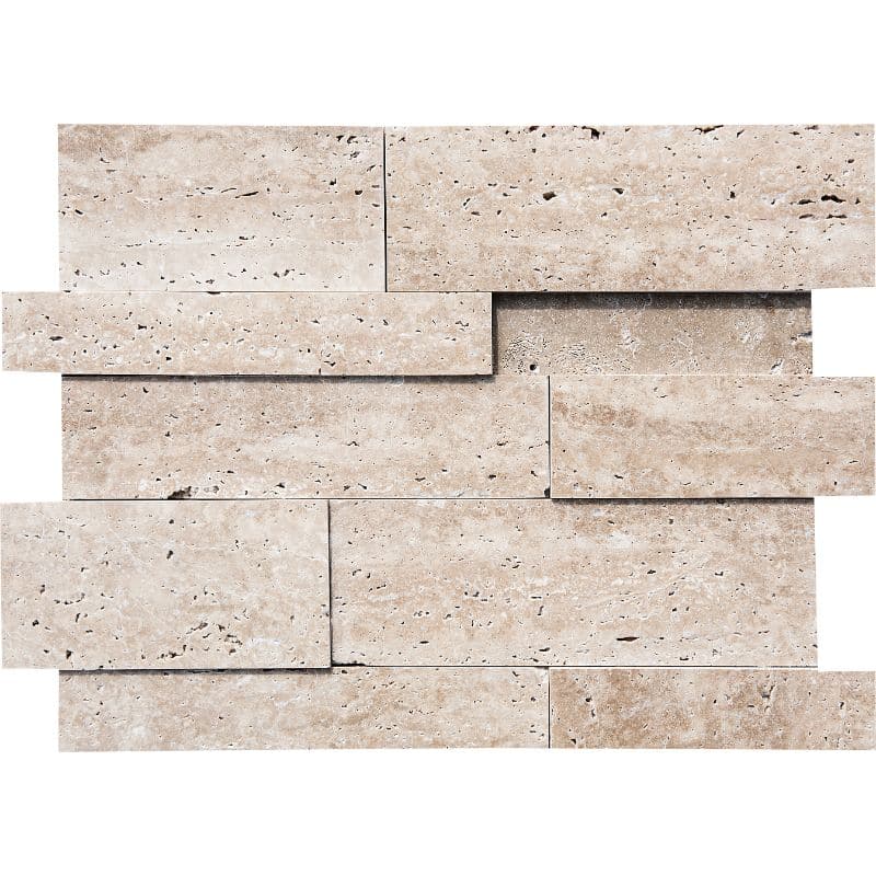Walnut Travertine 3D Honed Jumbo Wall Panel | TMD