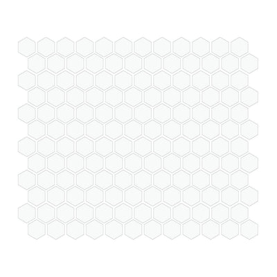 White 1″ Hexagon Glossy