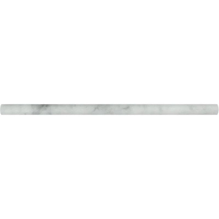 White Carrara Marble 1/2x12 Honed Pencil Liner - TILE & MOSAIC DEPOT