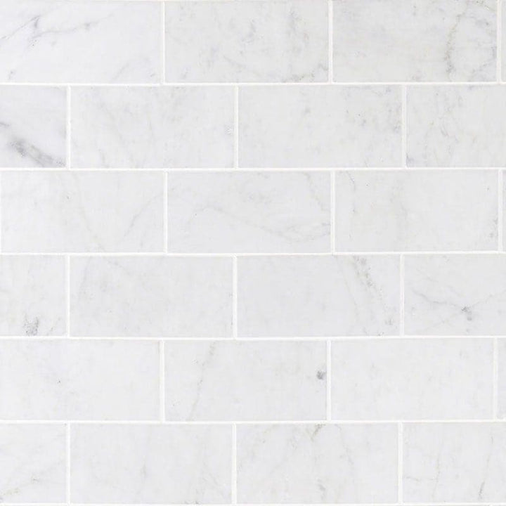 White Carrara Marble 3x6 Polished Tile - TILE AND MOSAIC DEPOT
