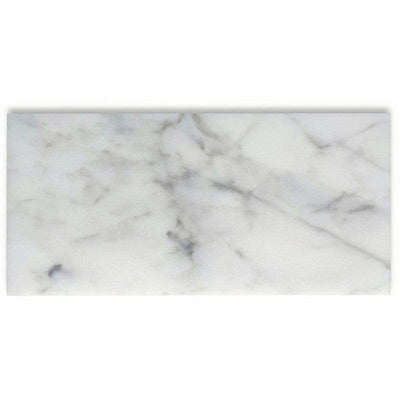 White Carrara Marble 4x8 Polished Tile - TILE AND MOSAIC DEPOT
